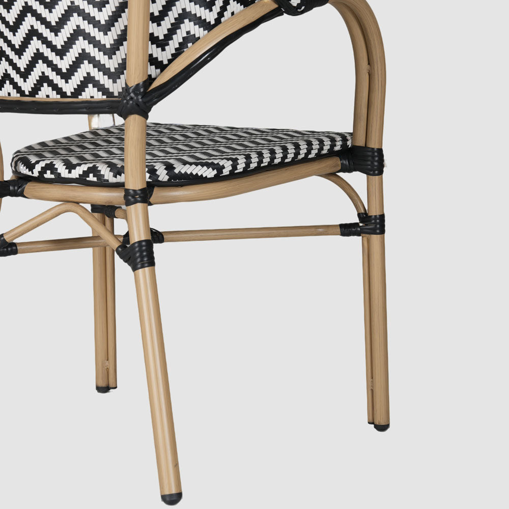 Sainte Colline French Bistro Outdoor Armchair Black & White Chevron Sainte Colline French Bistro Outdoor Armchair Black & White Chevron
