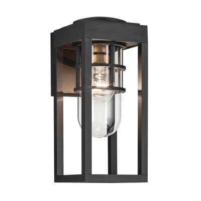Saltmere Coastal Small Outdoor Wall Lantern Textured Black