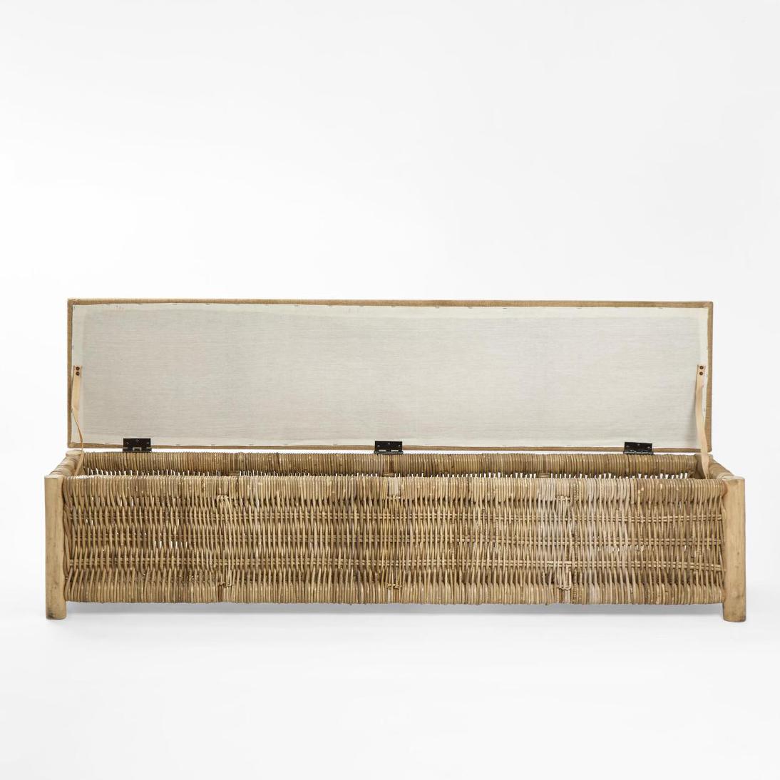 Sandhill Hamptons Woven Rattan Storage Bench Natural Sandhill Hamptons Woven Rattan Storage Bench Natural