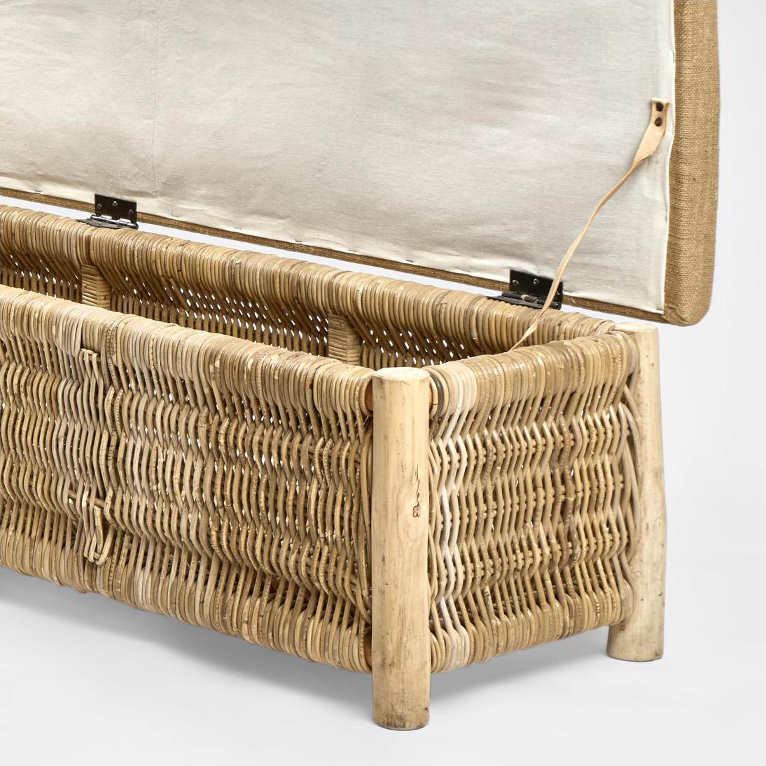 Sandhill Hamptons Woven Rattan Storage Bench Natural Sandhill Hamptons Woven Rattan Storage Bench Natural