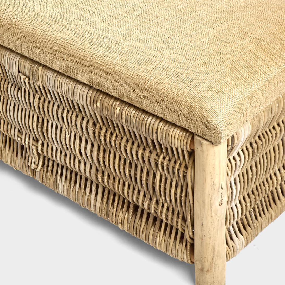 Sandhill Hamptons Woven Rattan Storage Bench Natural Sandhill Hamptons Woven Rattan Storage Bench Natural