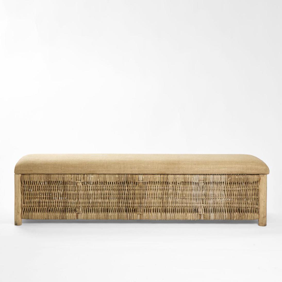 Sandhill Hamptons Woven Rattan Storage Bench Natural