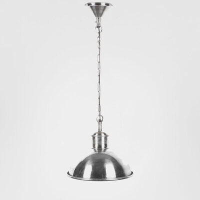 Sandhurst Industrial Dome Ceiling Pendant Antique Silver