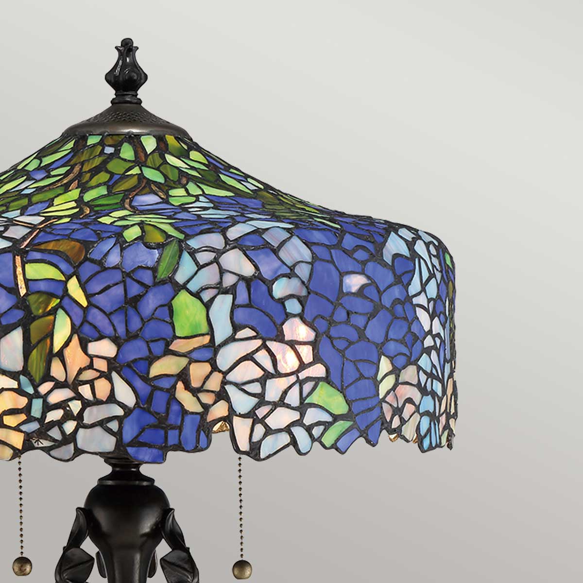 Sapphire Court Tiffany Style Table Lamp Vintage Bronze Sapphire Court Tiffany Style Table Lamp Vintage Bronze