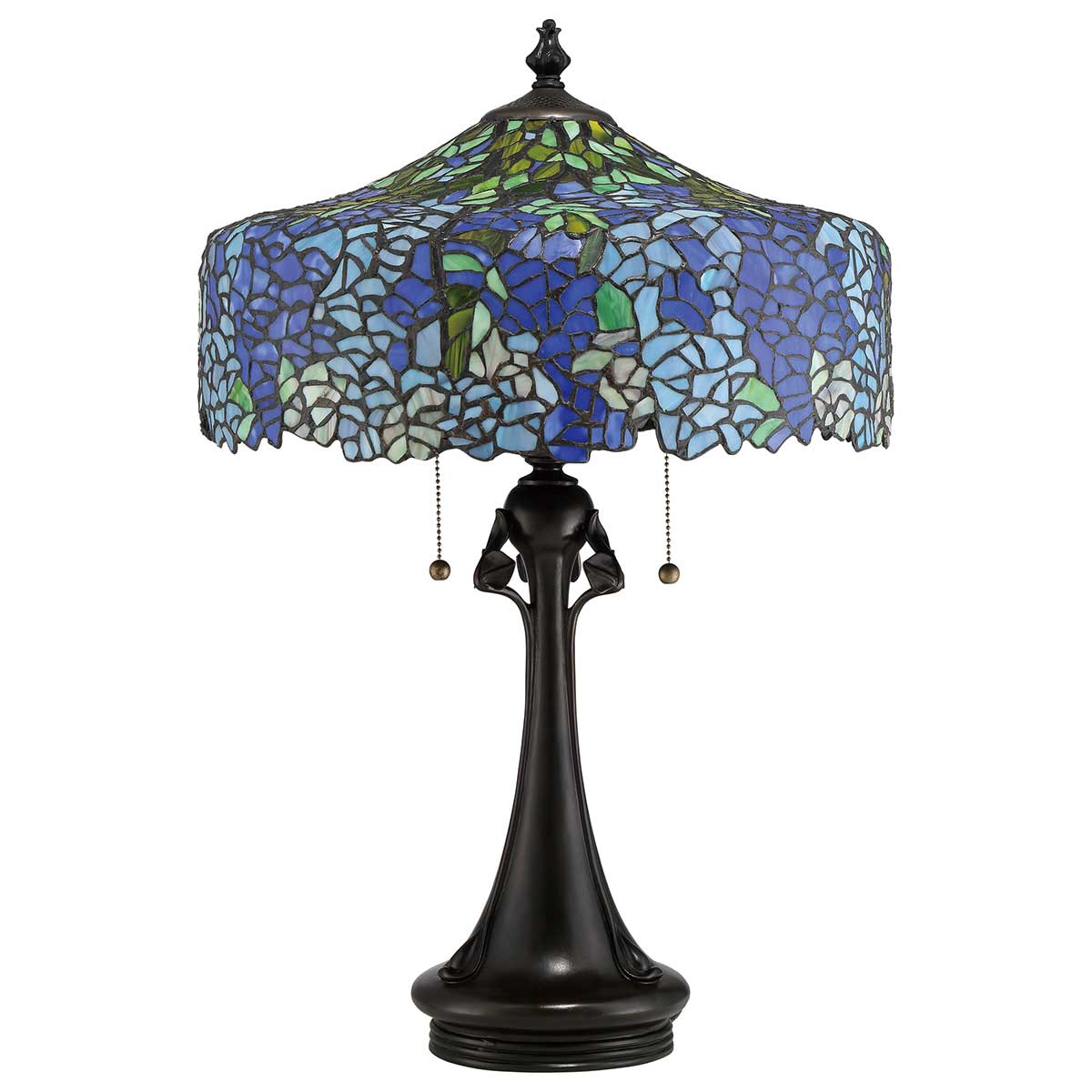 Sapphire Court Tiffany Style Table Lamp Vintage Bronze Sapphire Court Tiffany Style Table Lamp Vintage Bronze