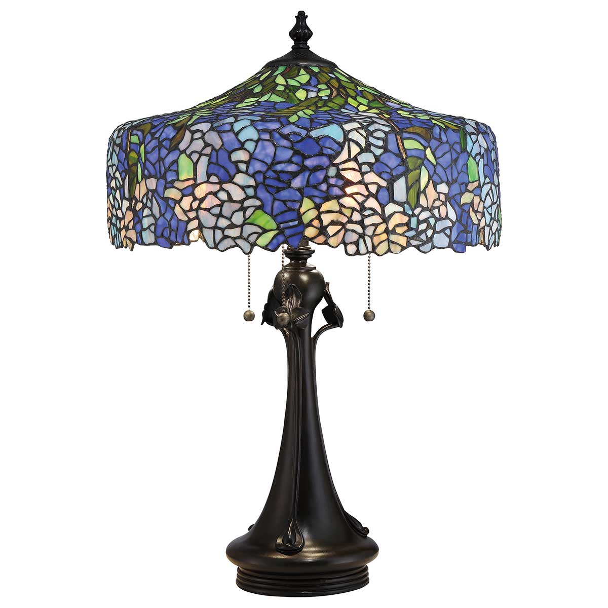 Sapphire Court Tiffany Style Table Lamp Vintage Bronze Sapphire Court Tiffany Style Table Lamp Vintage Bronze