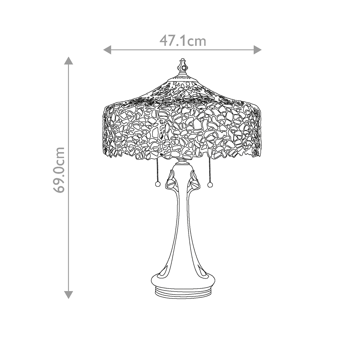 Sapphire Court Tiffany Style Table Lamp Vintage Bronze Sapphire Court Tiffany Style Table Lamp Vintage Bronze