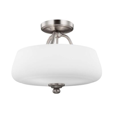 Satinwood Chandelier Hamptons Ceiling Semi-Flush Satin Nickel