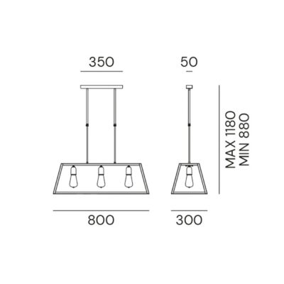 Scala Industrial Glass Box Pendant Light Antique Brass