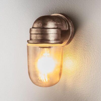 Seacrest Industrial Nautical Outdoor Wall Light Brass