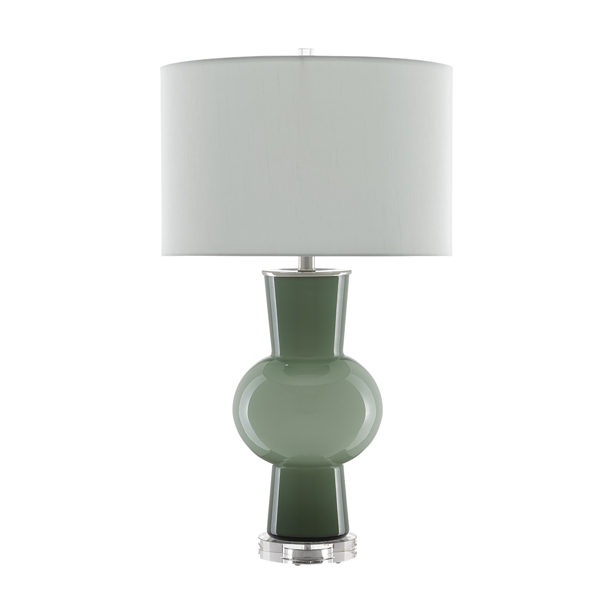 Serenata French Provincial Table Lamp in Light and Dark Green Glass Serenata French Provincial Table Lamp in Light and Dark Green Glass