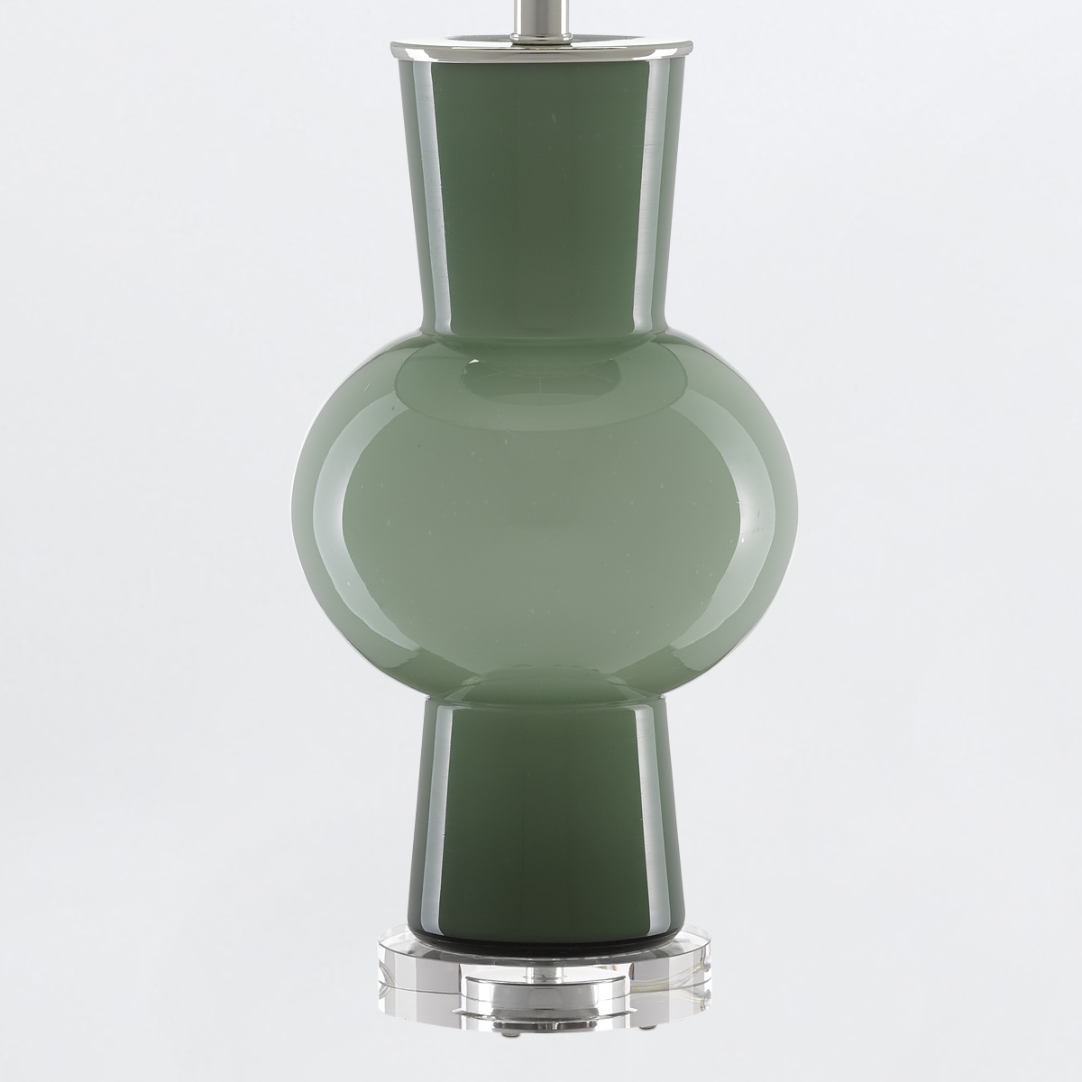 Serenata French Provincial Table Lamp in Light and Dark Green Glass Serenata French Provincial Table Lamp in Light and Dark Green Glass — detail view