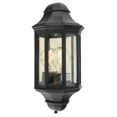 Seville Cove Mini Traditional Half Lantern Wall Light Black