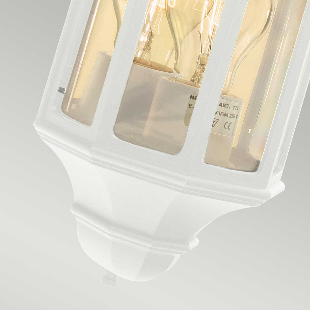 Seville Cove Mini Traditional Outdoor Wall Lantern White Seville Cove Mini Traditional Outdoor Wall Lantern White — detail view
