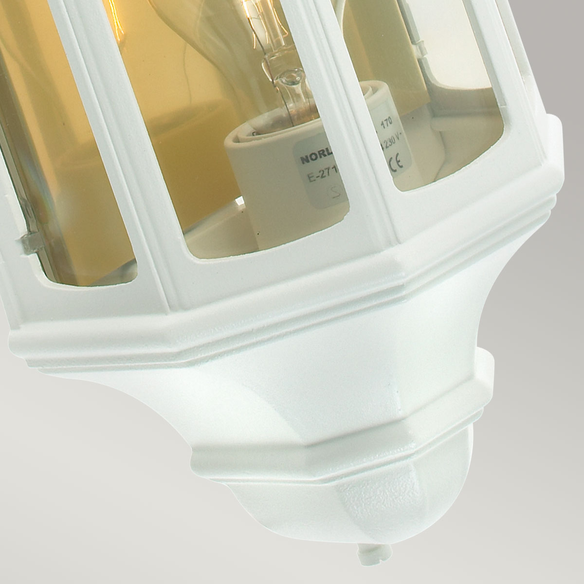 Seville Cove Traditional Outdoor Wall Lantern White Seville Cove Traditional Outdoor Wall Lantern White — detail view