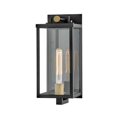 Shellharbour Heritage Outdoor Wall Lantern Black With Burnished Bronze
