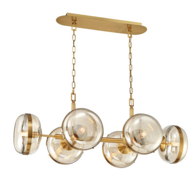 Sherbourne Contemporary Linear Chandelier Antique Brass