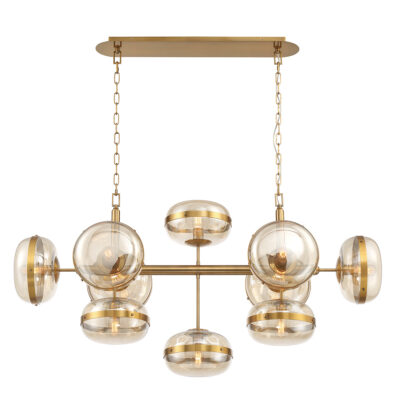 Sherbourne Contemporary Linear Chandelier Antique Brass
