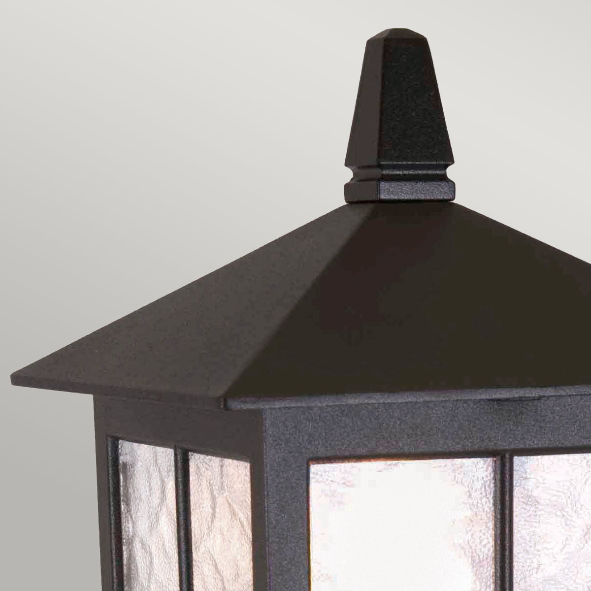 Sherbrook Hall Traditional Outdoor Pedestal Lantern Black Sherbrook Hall Traditional Outdoor Pedestal Lantern Black — detail view