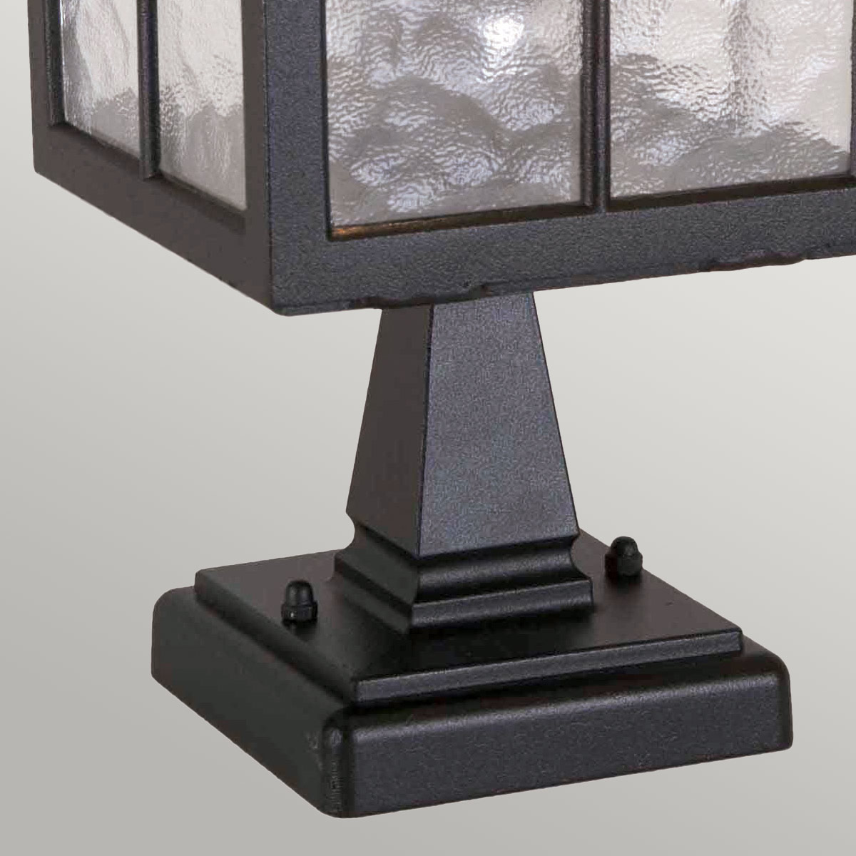 Sherbrook Hall Traditional Outdoor Pedestal Lantern Black Sherbrook Hall Traditional Outdoor Pedestal Lantern Black — detail view