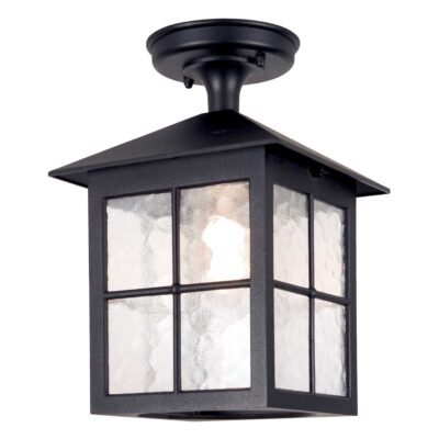Sherbrook Hall Traditional Porch Lantern Ceiling Light Black