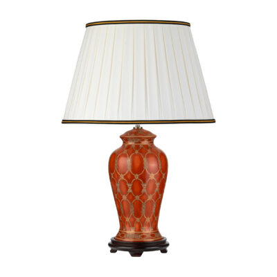 Siam Grove Oriental Ceramic Table Lamp Terracotta and Gold