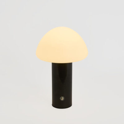 Silverdale Mushroom Dome Rechargeable Table Lamp Black