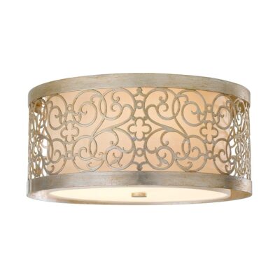 Silverleaf Manor Scroll Flush Ceiling Light