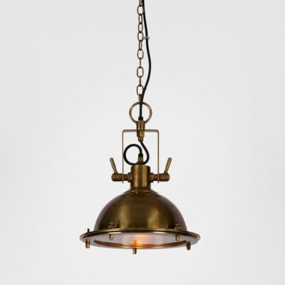 Silverton Industrial Dome Ceiling Pendant Antique Brass