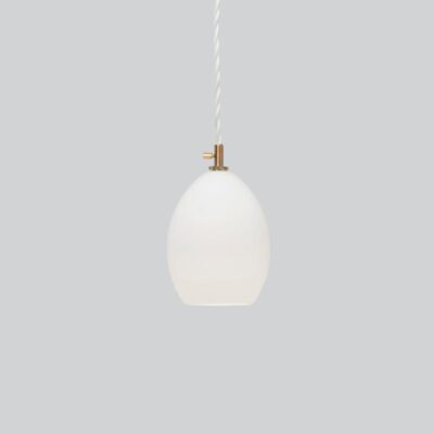 Singular Contemporary Egg Pendant Light White