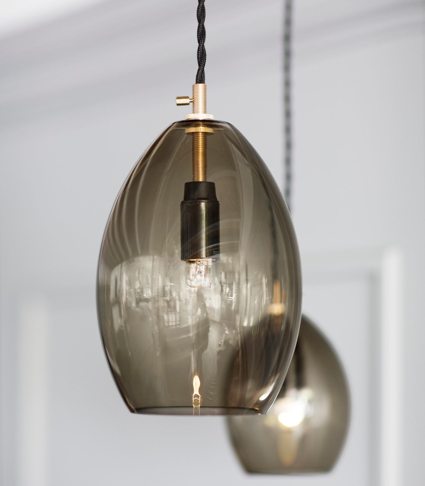 Singular Contemporary Glass Pendant Light Small Grey Singular Contemporary Glass Pendant Light Small Grey