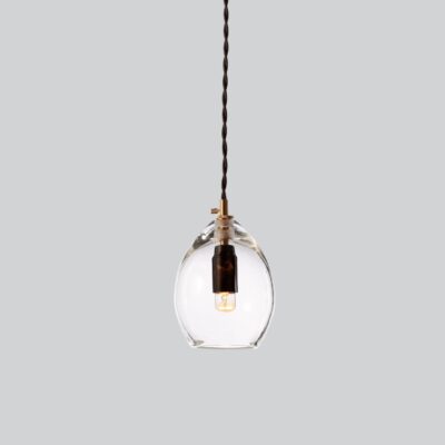 Singular Contemporary Glass Pendant Light Small Transparent