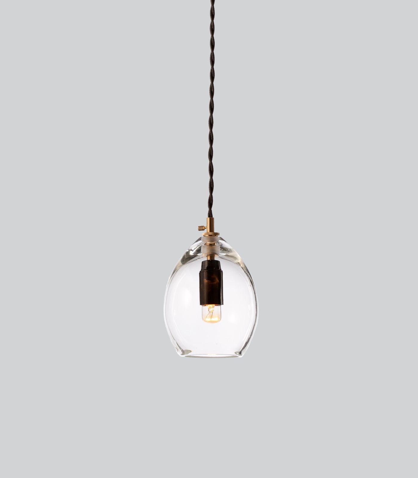 Singular Contemporary Glass Pendant Light Small Transparent