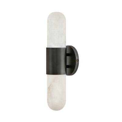 Solmara Heritage Alabaster Wall Light Black Oxide
