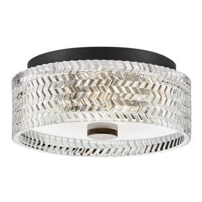 Solstice Manor Contemporary Small Flush Ceiling Light in Black