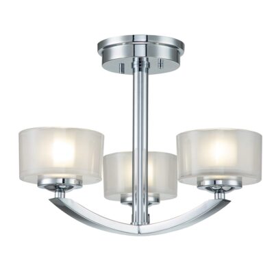 Solworth Chrome 3 Light Semi-Flush Ceiling Light