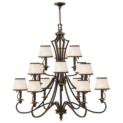 Somerbrooke Nine French Provincial Fifteen Light Chandelier in Olde Bronze