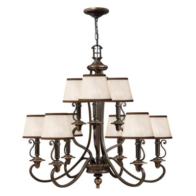 Somerbrooke Nine Light French Provincial Chandelier in Aged Bronze