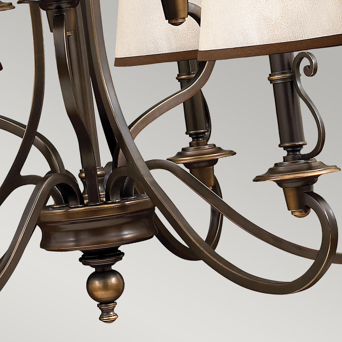 Somerbrooke Nine Light French Provincial Chandelier in Aged Bronze Somerbrooke Nine Light French Provincial Chandelier in Aged Bronze — detail view