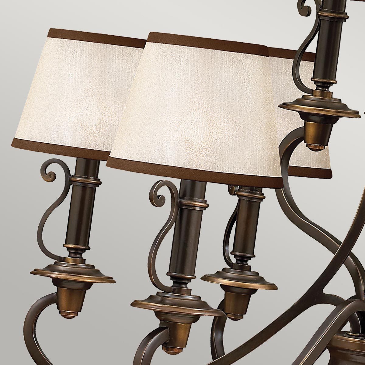Somerbrooke Nine Light French Provincial Chandelier in Aged Bronze Somerbrooke Nine Light French Provincial Chandelier in Aged Bronze — detail view