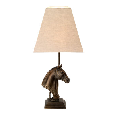 Somerdale Country Horse Head Table Lamp Bronze Patina