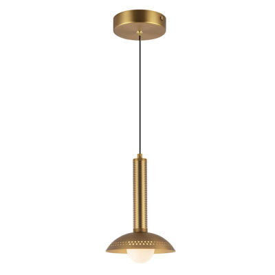 Somerhaven Heritage Brass Ribbed Dome Mini Pendant