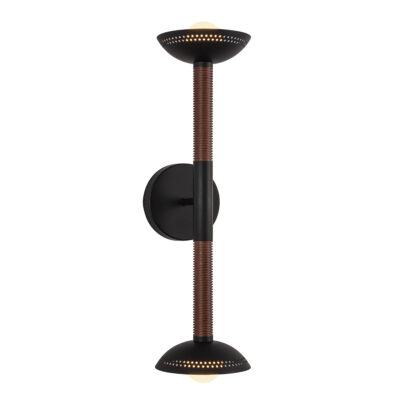 Somerhaven Industrial Wall Light Matte Black and Walnut