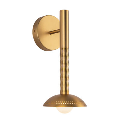 Somerhaven Ribbed Brass Wall Light Brushed Gold