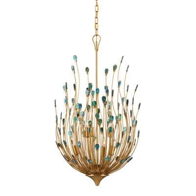 Somerled Court Artistic Chandelier Gold Branch With Paua Shell