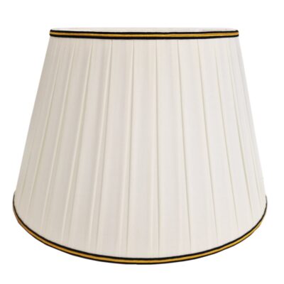 Somerled Field Box Pleat Lamp Shade Ivory With Black Trim