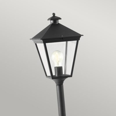 Somerled Vale Traditional Outdoor Pillar Lantern Black — detail view