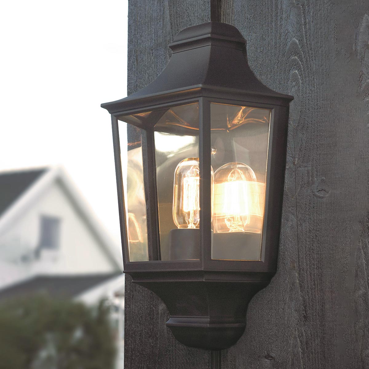 Somerled Vale Traditional Outdoor Wall Light Black Somerled Vale Traditional Outdoor Wall Light Black — in situ view