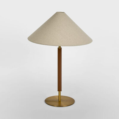 Somerley Hamptons Leather And Brass Table Lamp