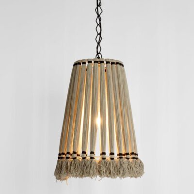 Somerset Hamptons Woven Jute Tassel Ceiling Pendant Natural